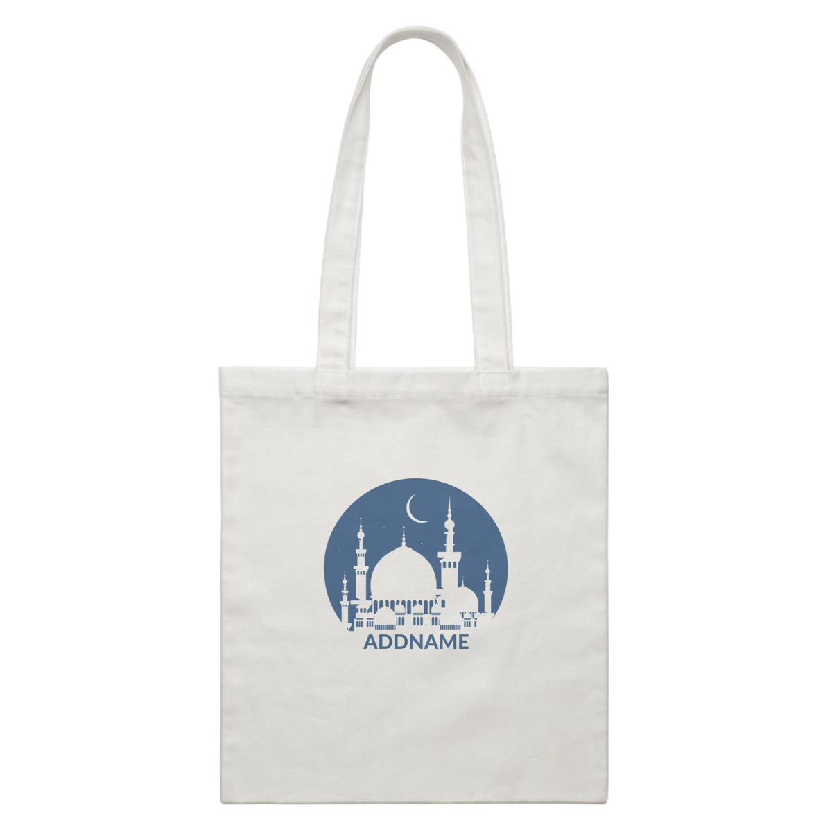 Mosque Moon White Canvas Bag