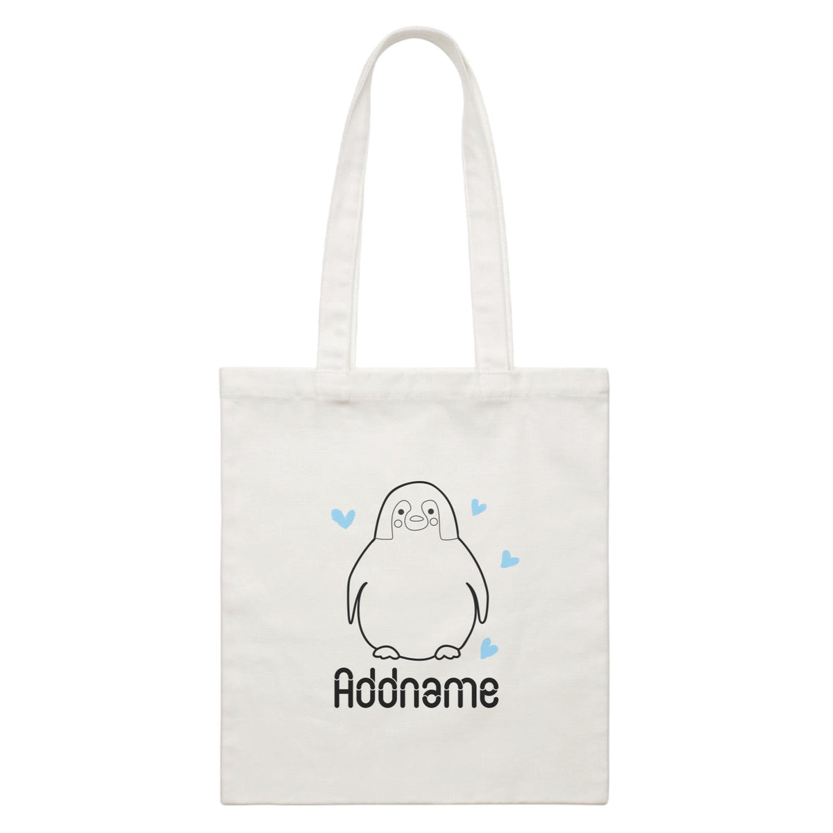 Coloring Outline Cute Hand Drawn Animals Cute Penguin Addname White White Canvas Bag
