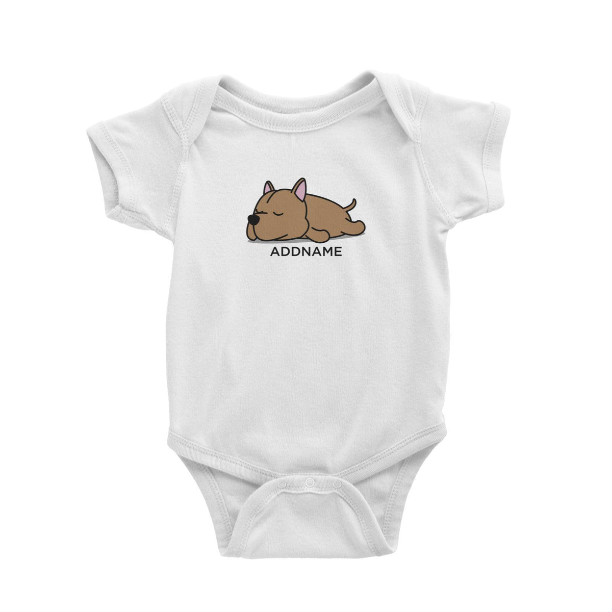 Lazy Pitbull Dog Addname Baby Romper