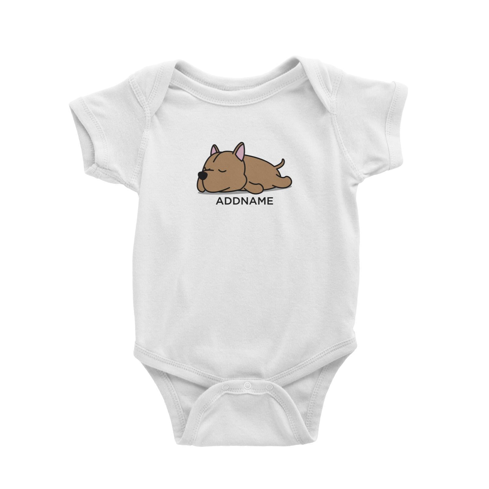 Lazy Pitbull Dog Addname Baby Romper