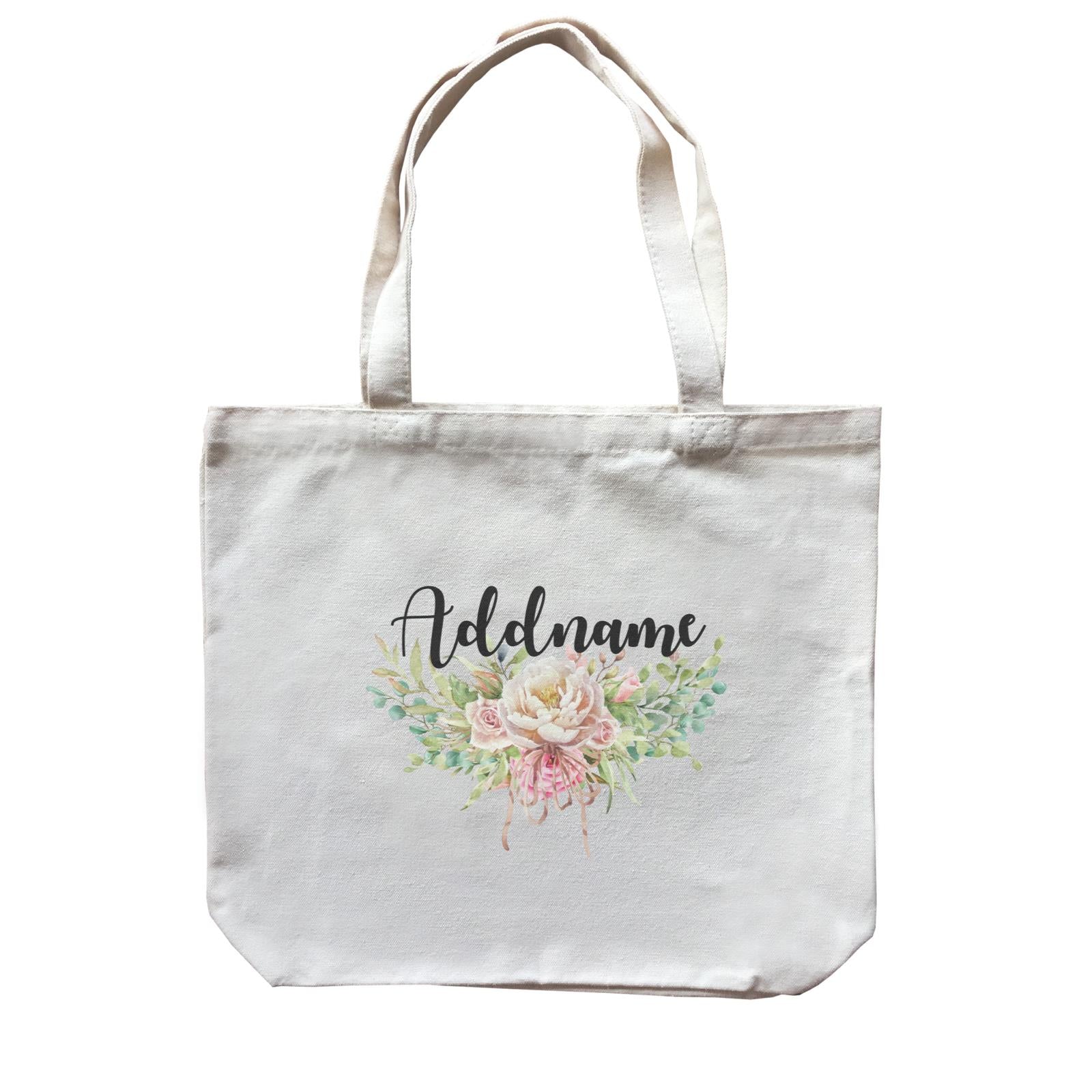 Bridesmaid Floral Sweet 2 Watercolour Big Flower Addname Accessories Canvas Bag