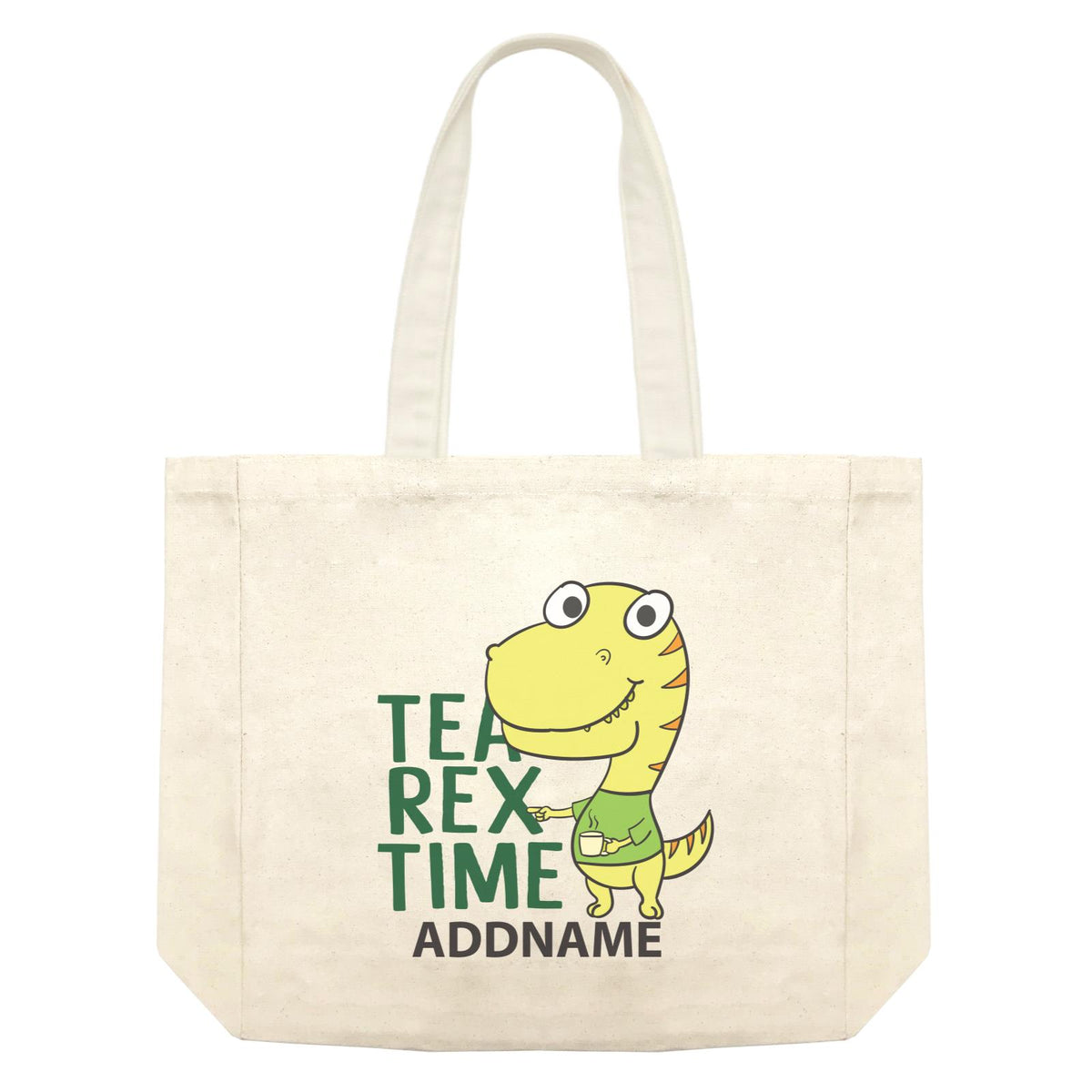 Cool Cute Dinosaur Tea Rex Time Addname Shopping Bag