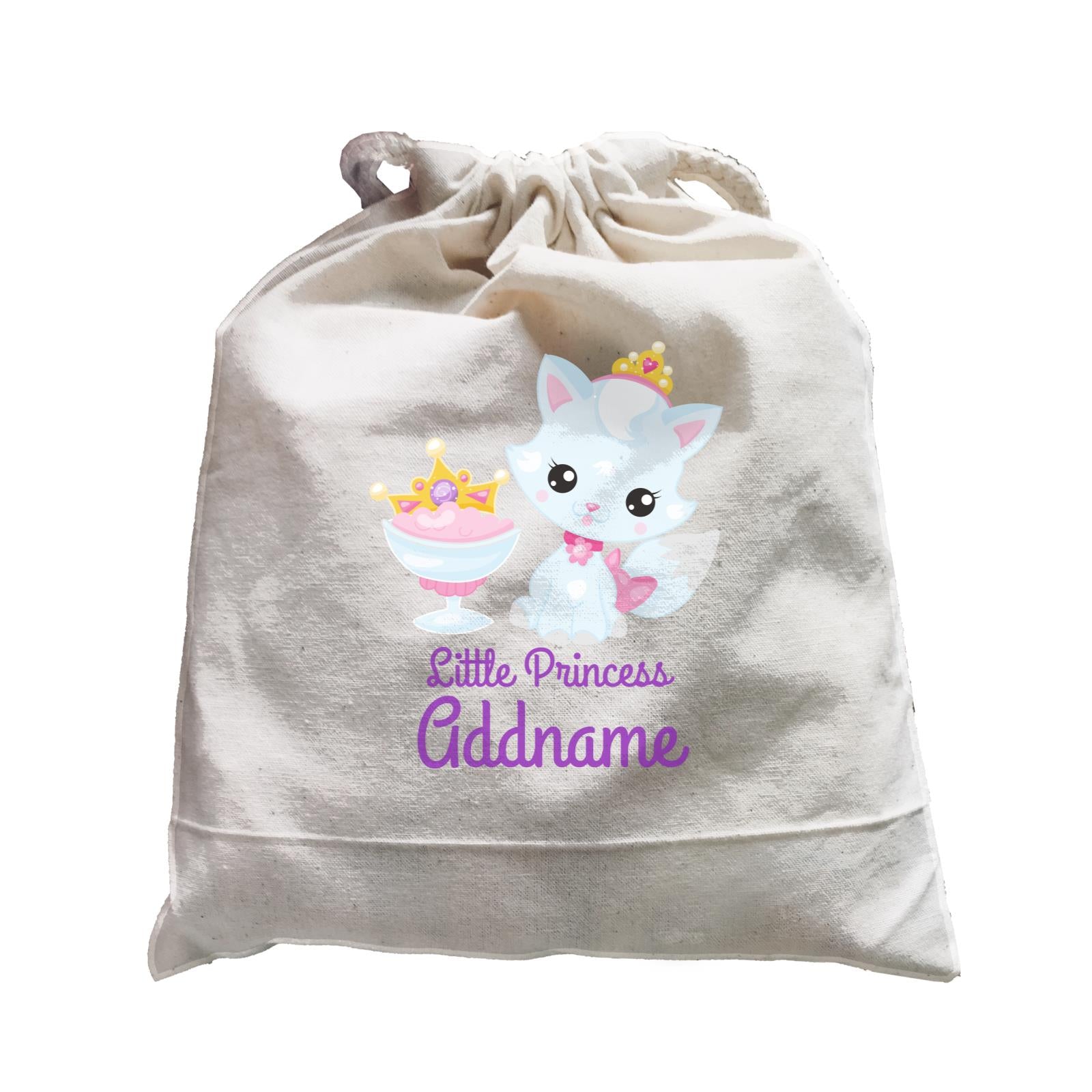 Little Princess Pets Light Blue Cat with Crown and Glass Addname Satchel