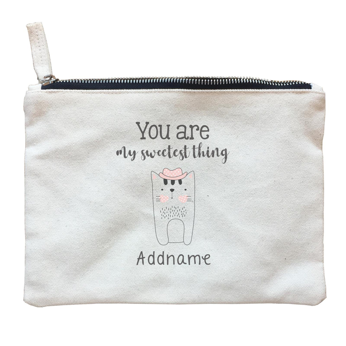 Cute Animals and Friends Series 2 Cat You Are My Sweetest Things Addname Zipper Pouch