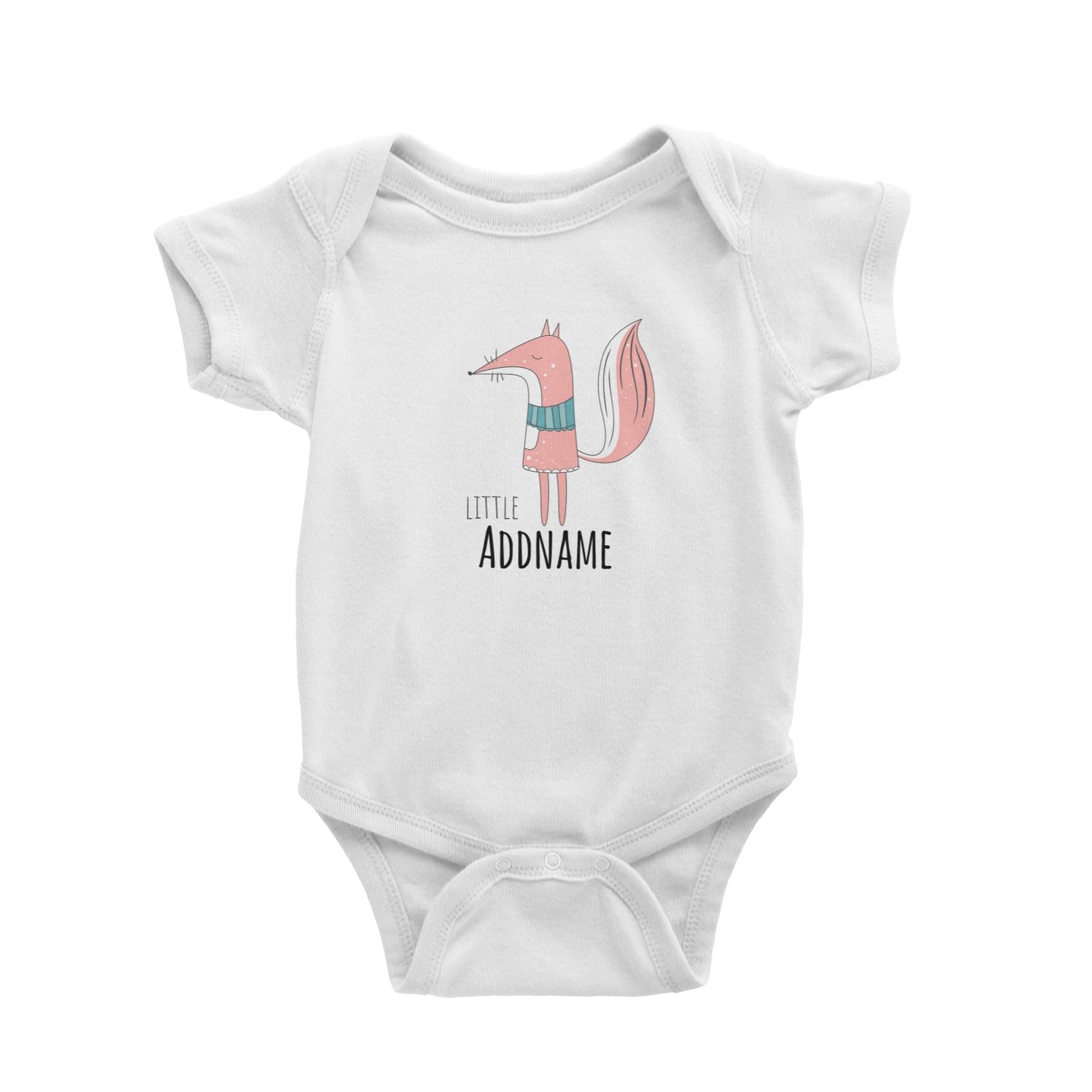 Drawn Adorable Animals Fox Little Addname Baby Romper