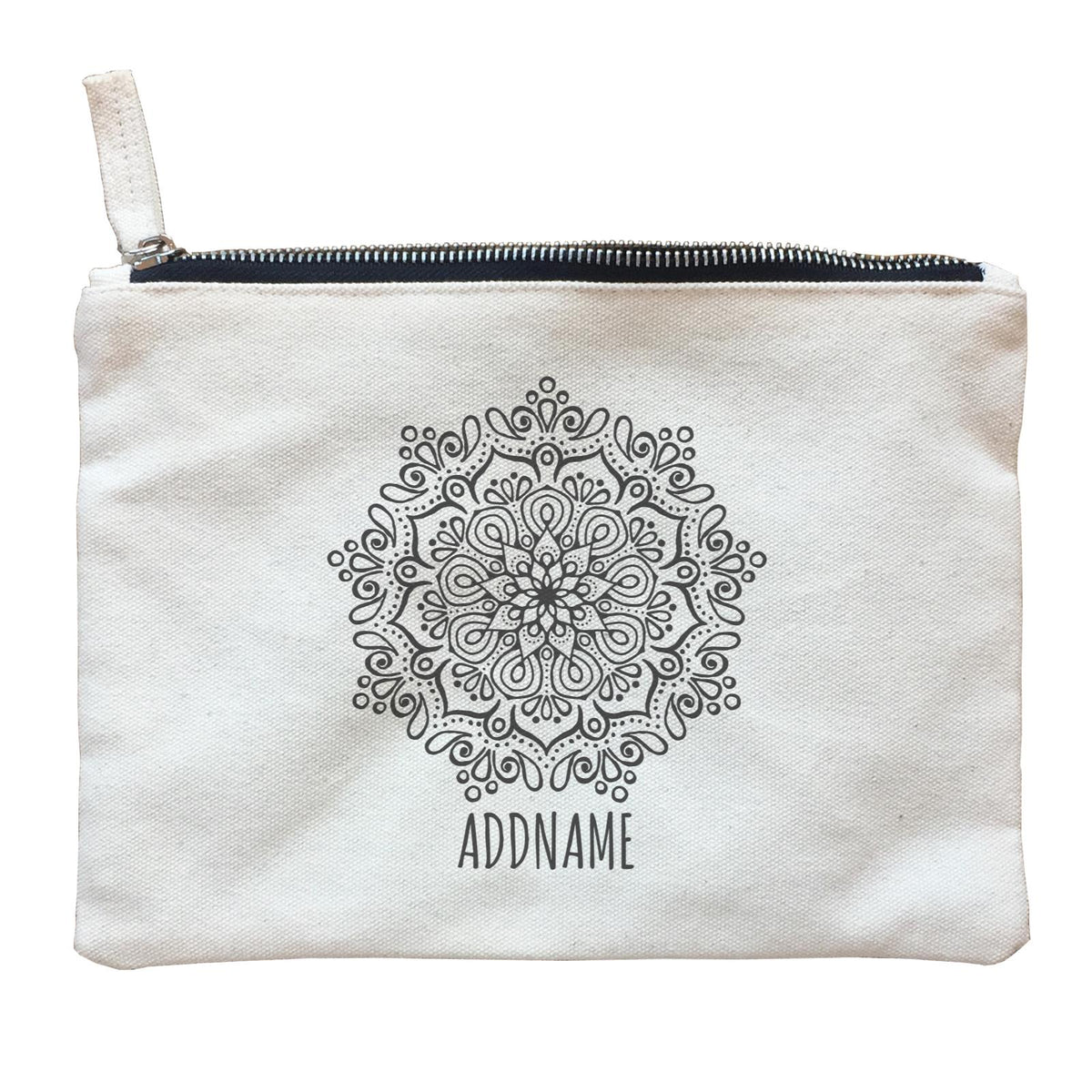 Monochrome Mandala 1 Addname Zipper Pouch