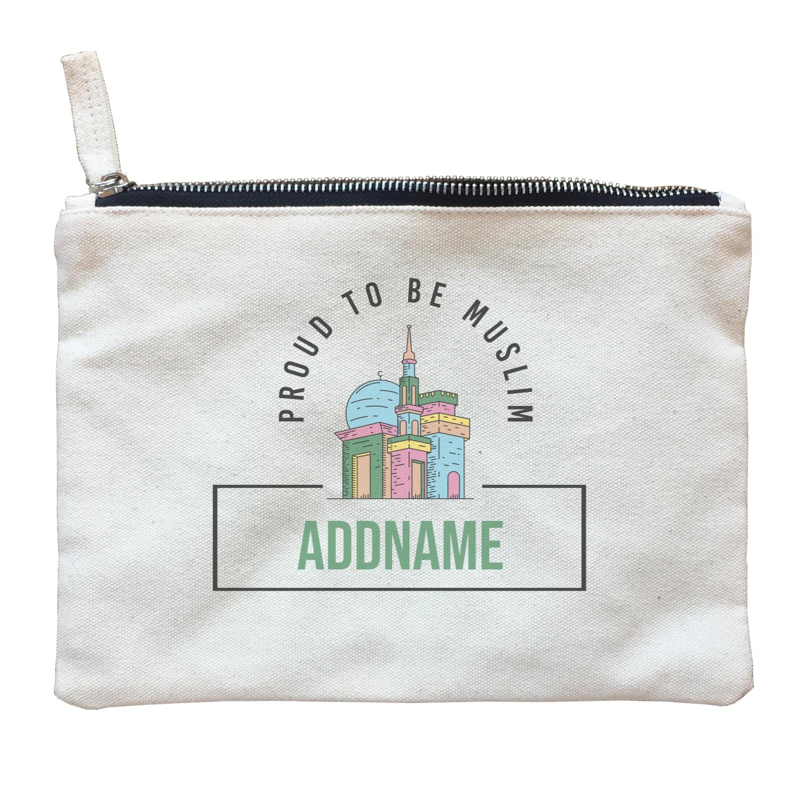 Proud To Be Muslim Colorful Mosque Addname Zipper Pouch