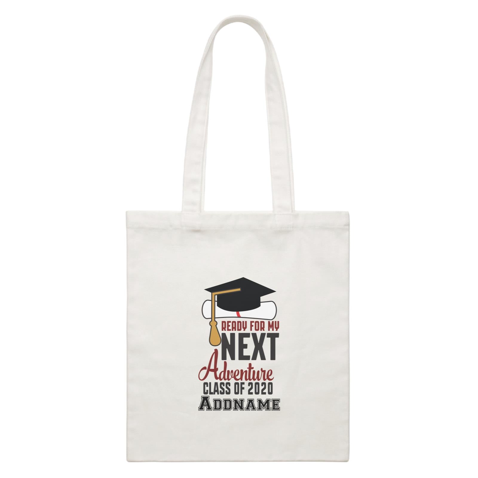 Graduation Series Ready For My Next Adventure White Canvas Bag