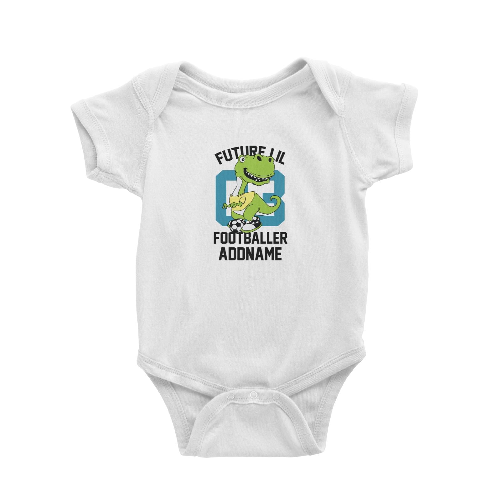 Cool Vibrant Series Future Lil Footballer Dinosaur Addname Baby Romper [SALE]