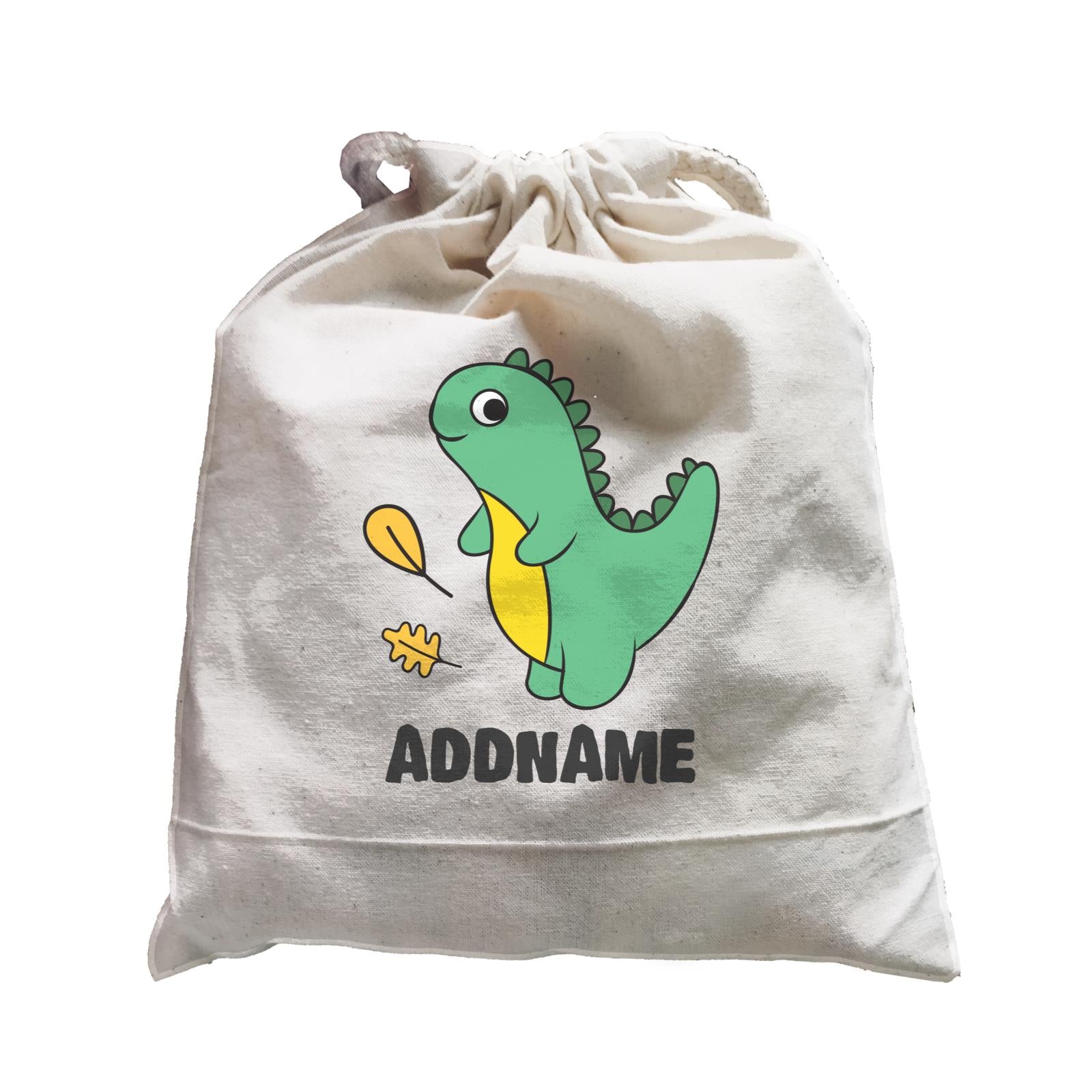 Super Cute Dinosaur With Yellow Leaves Satchel