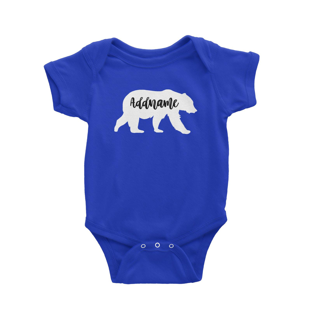 Cute Bear Silhouette Addname Baby Romper