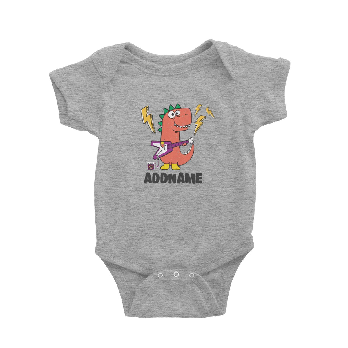 Super Cute Dinosaur Red Guitarist Baby Romper