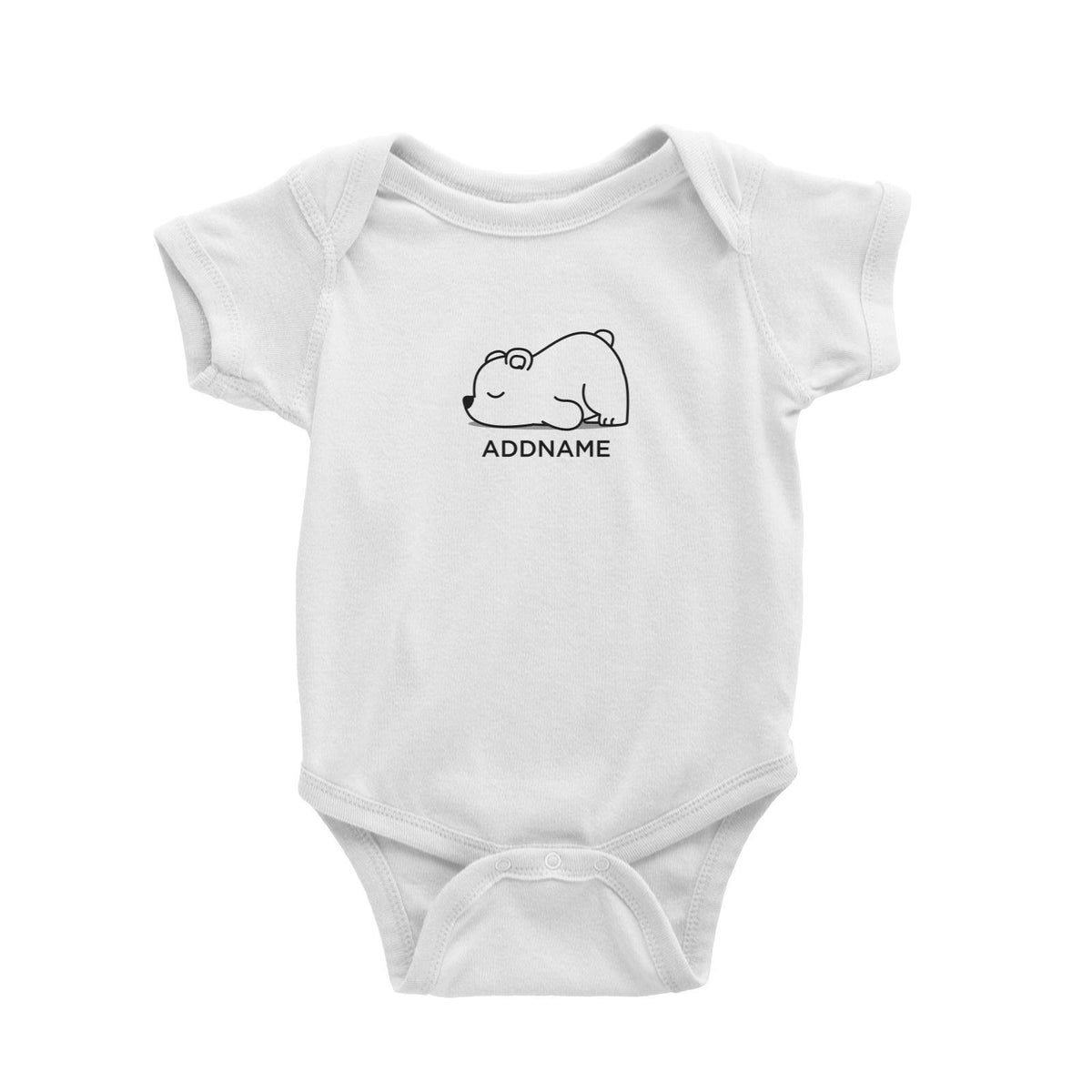 Lazy Polar Bear Addname Baby Romper