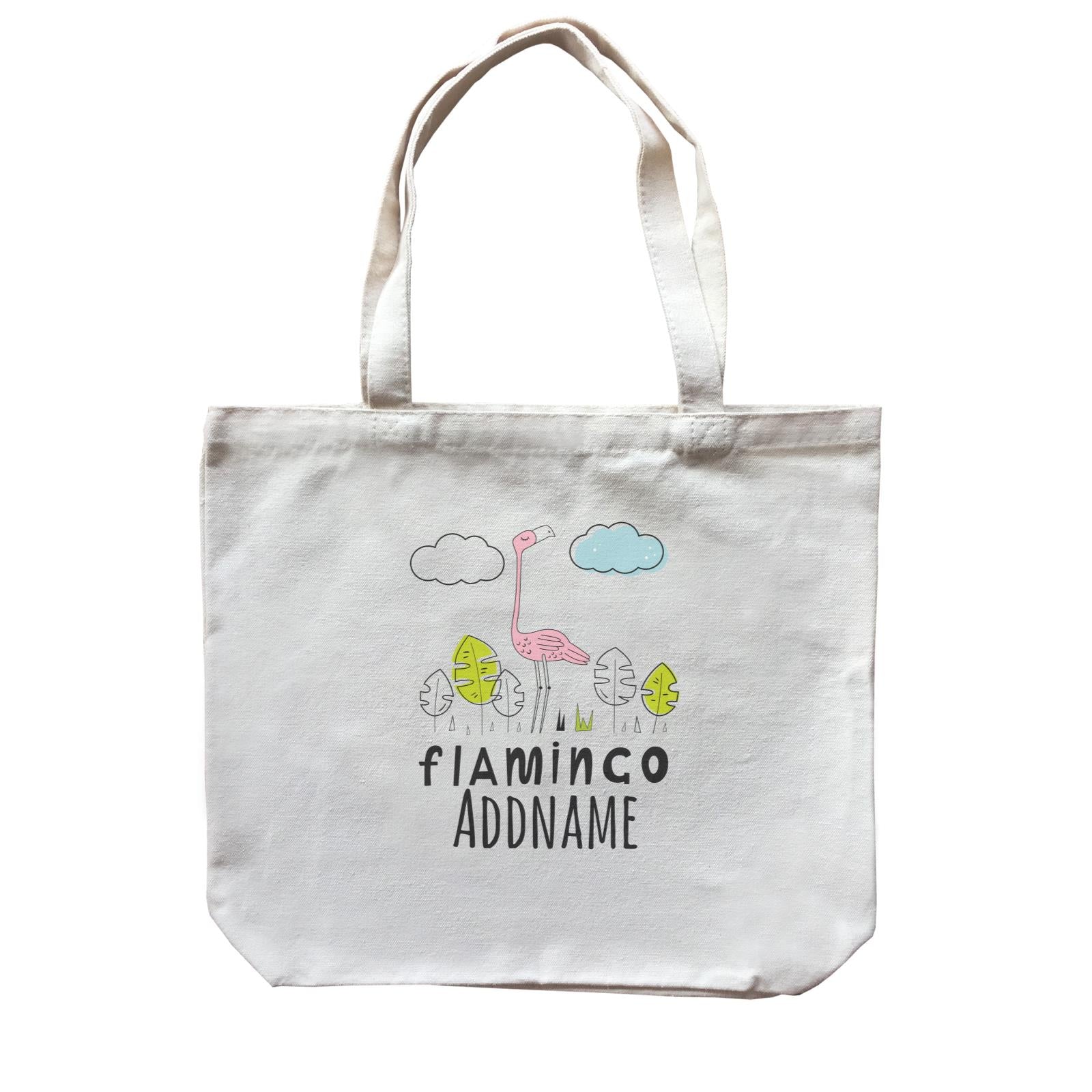 Drawn Dreamy Elements Flamingo Addname Canvas Bag