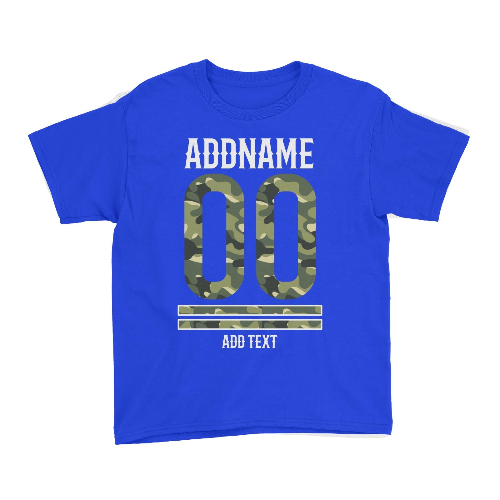 Camouflage Jersey Personalizable with Name Number and Text Kid's T-Shirt