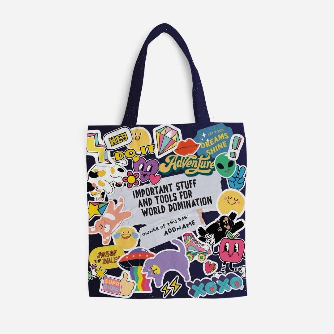 Be Confident Series Canvas Bag - Important Stuff and Tools for World Domination