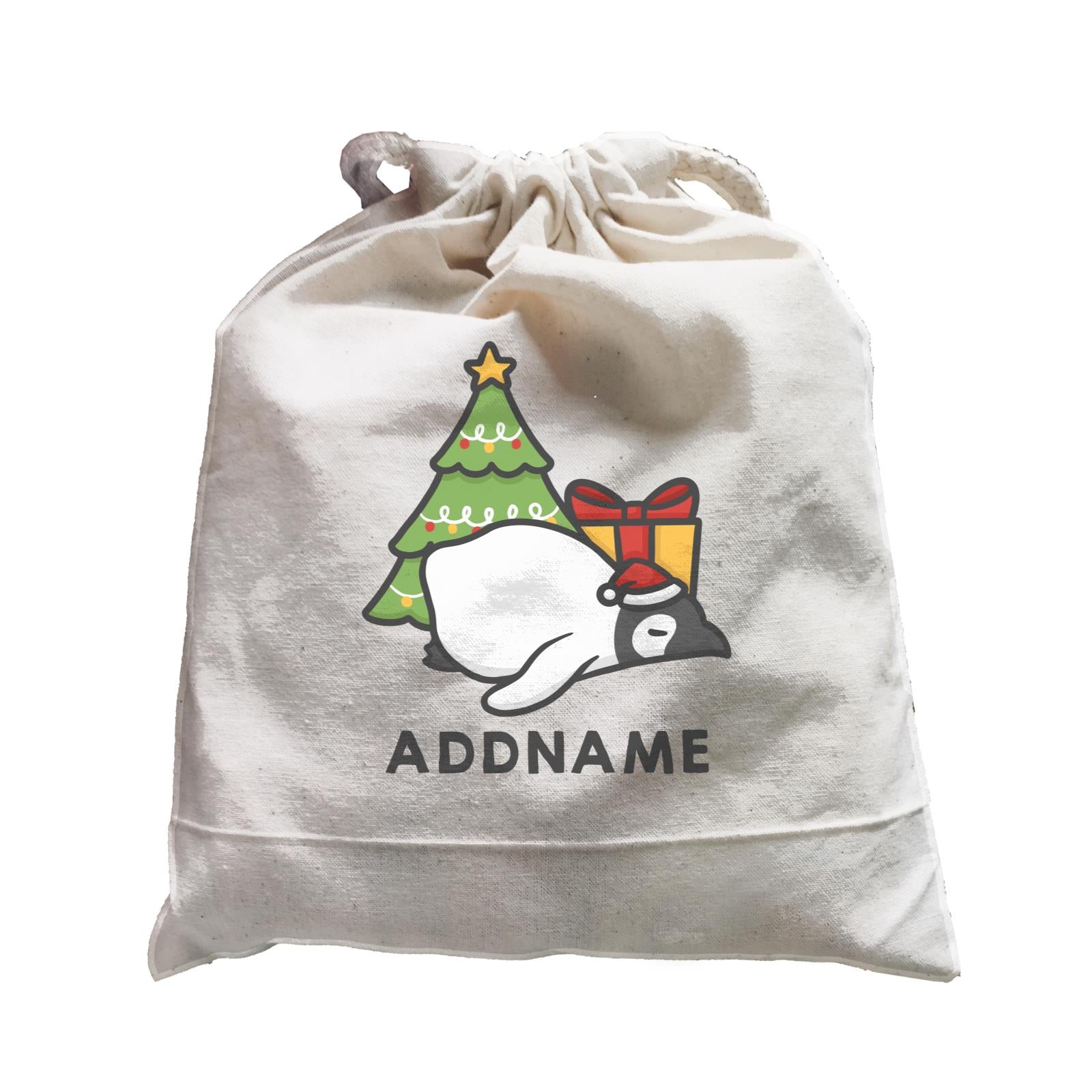Xmas Cute Sleeping Pengiun Addname Accessories Satchel