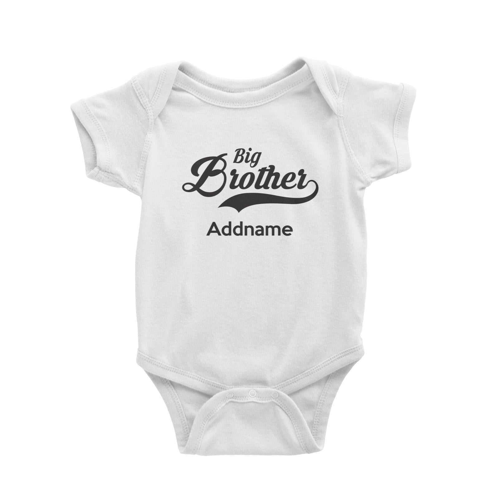 Retro Big Brother Addname Baby Romper  Matching Family Personalizable Designs