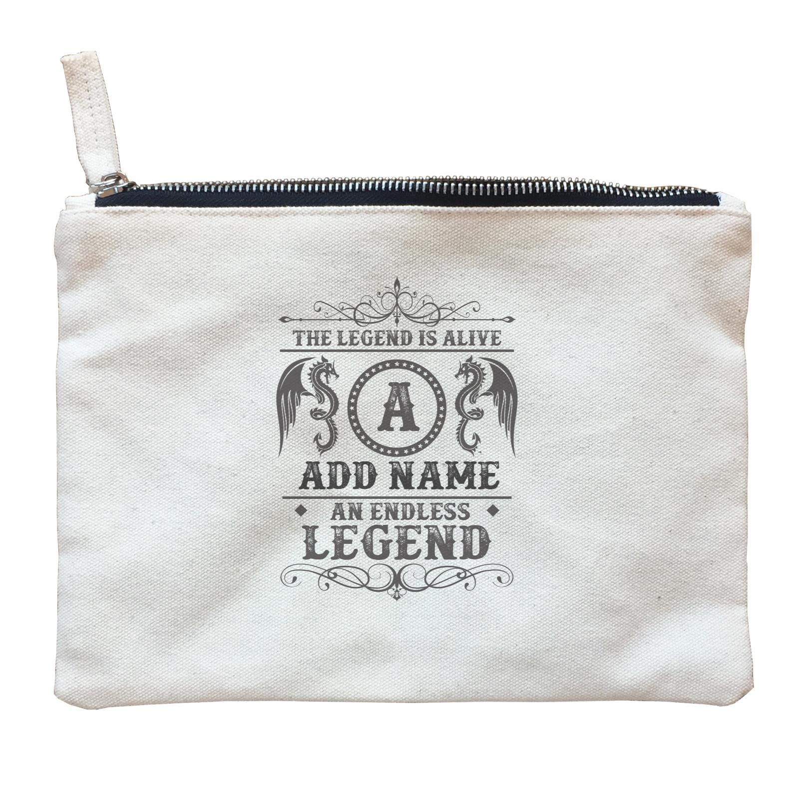 Personalize It Awesome The Legend Is Alive An Endless Legend with Add Initial and Addname Zipper Pouch