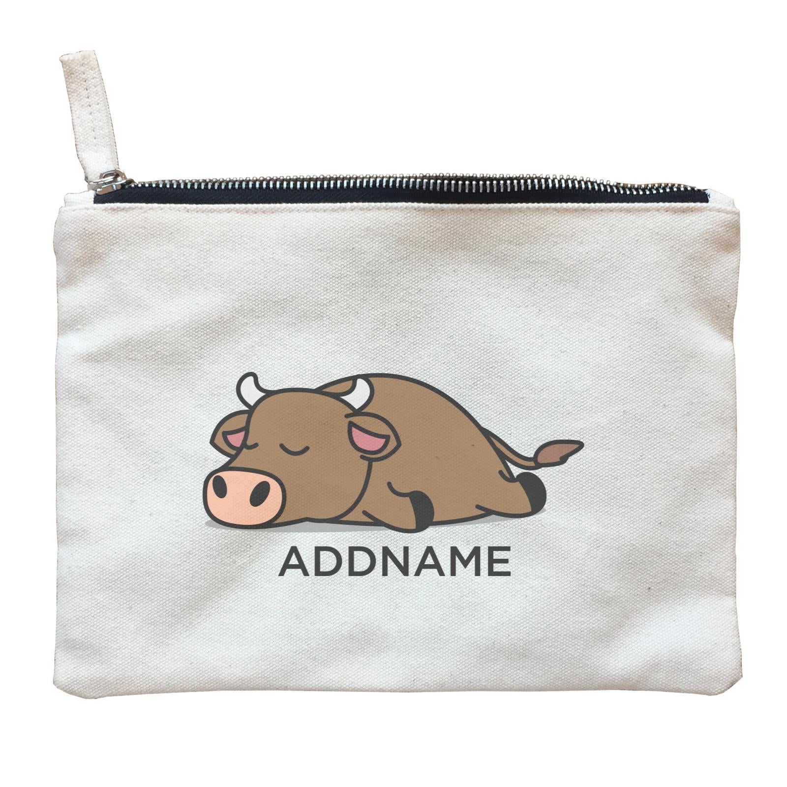 Lazy Cow Addname Zipper Pouch