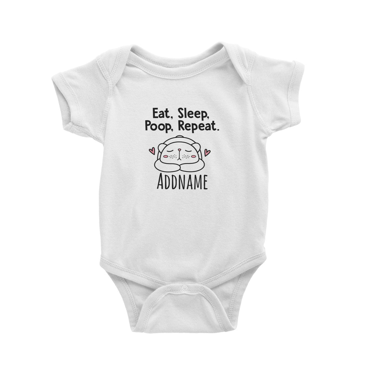 Drawn Baby Elements Eat, Sleep, Poop, Repeat Bear Addname Baby Romper