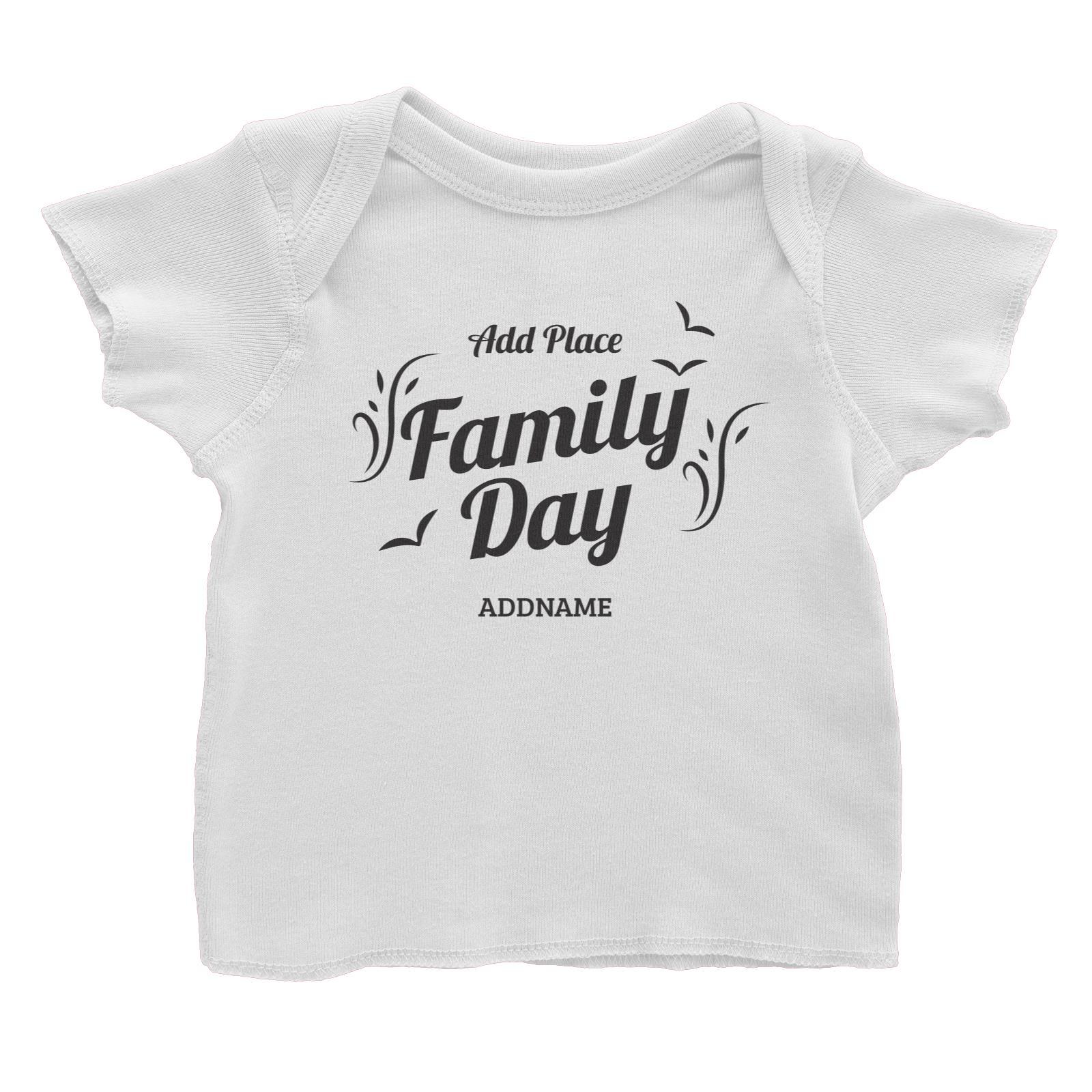 Family Day Flight Birds Icon Family Day Addname And Add Place Baby T-Shirt