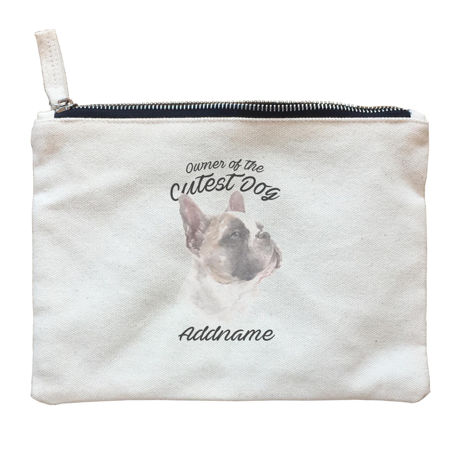 Watercolor Dog Owner Of The Cutest Dog French Bulldog Addname Zipper Pouch