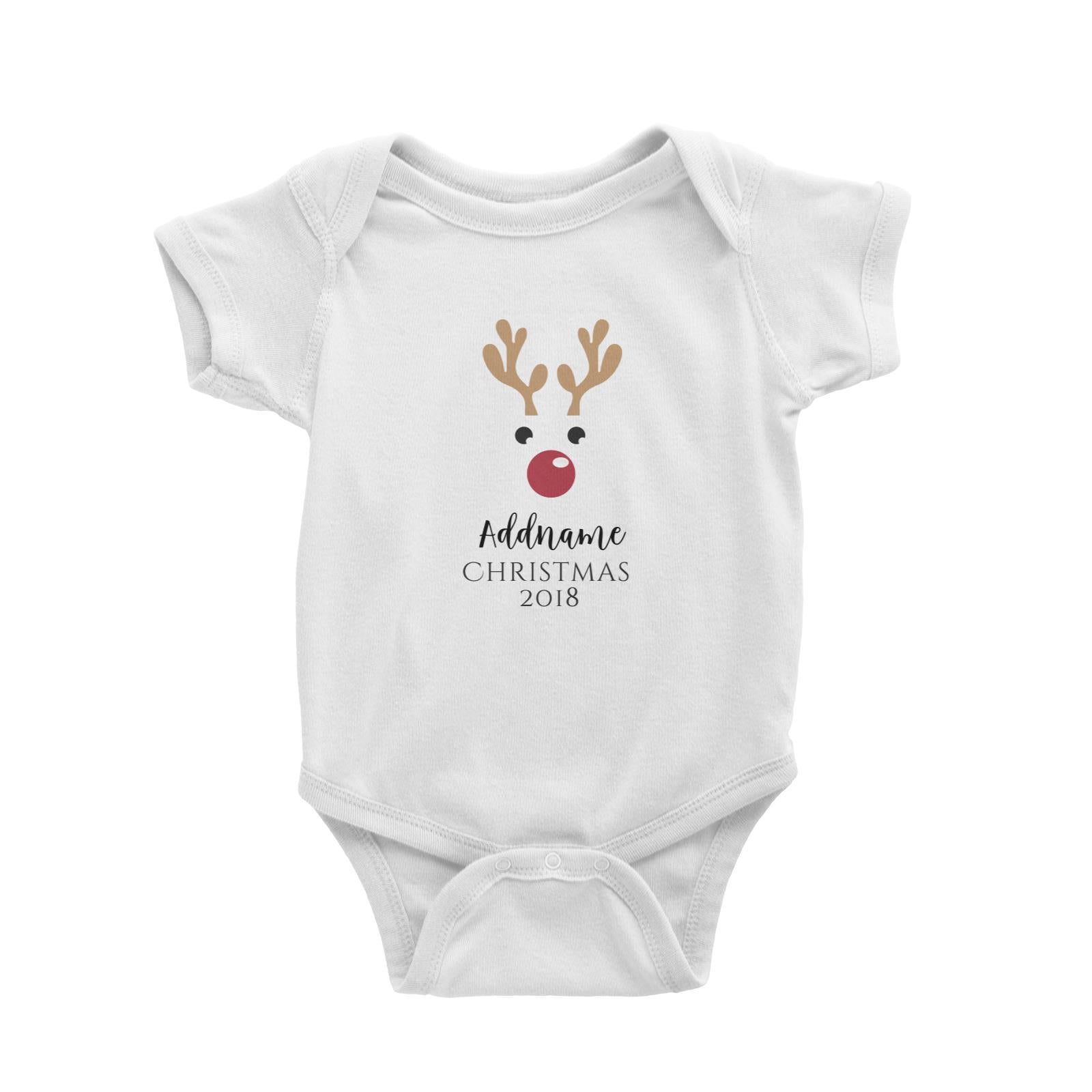 Christmas Cute Reindeer Christmas 2018 Addname Baby Romper