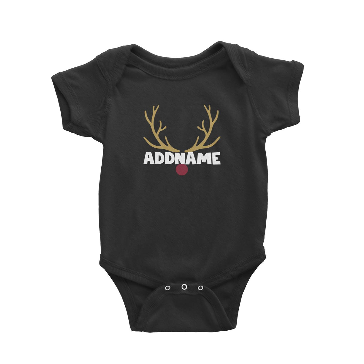 Xmas Rudolf Antler and Nose Baby Romper