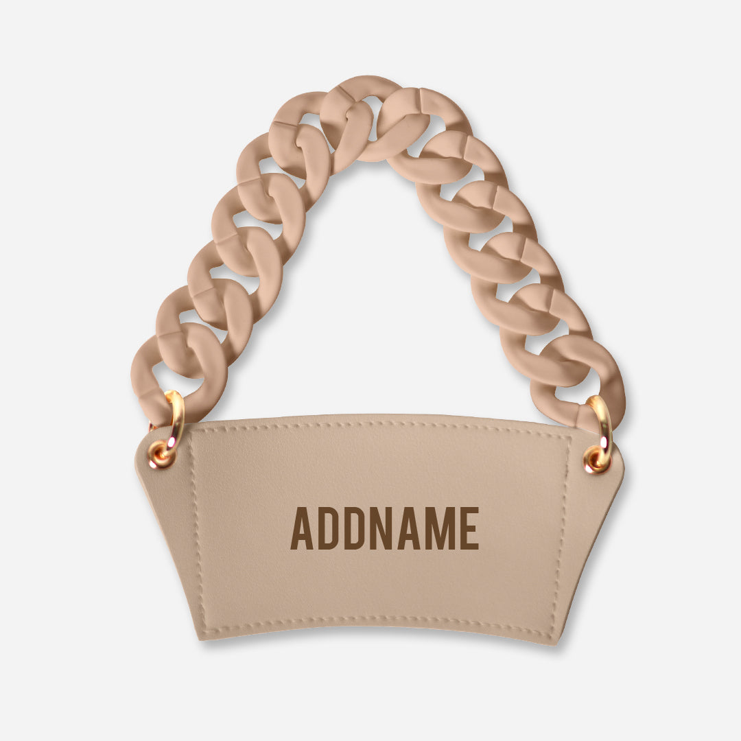 Stylish Cup Holder with Personalisation - Beige