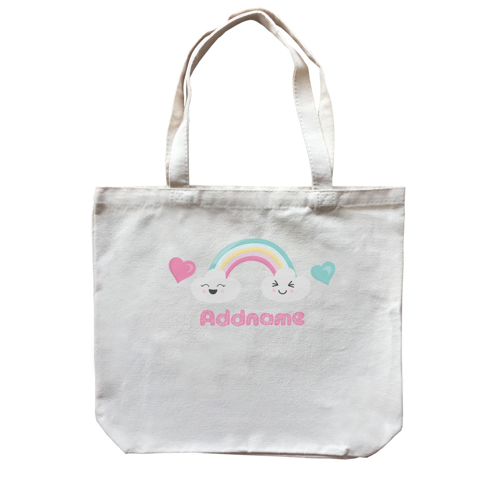 Magical Sweets Rainbow with Clouds Addname Canvas Bag