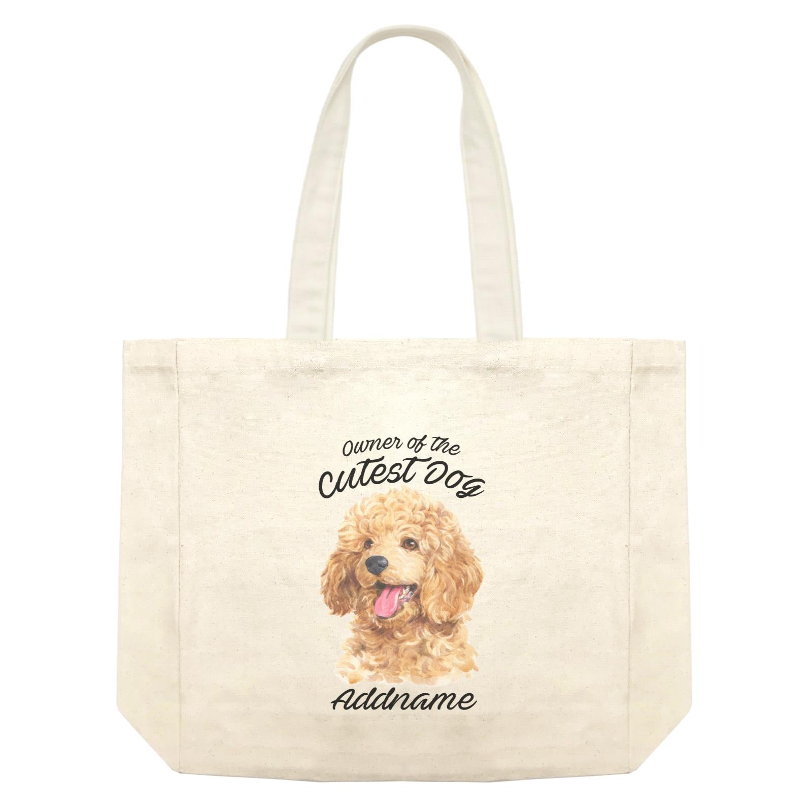Watercolor Dog Owner Of The Cutest Dog Poodle Gold Addname Shopping Bag