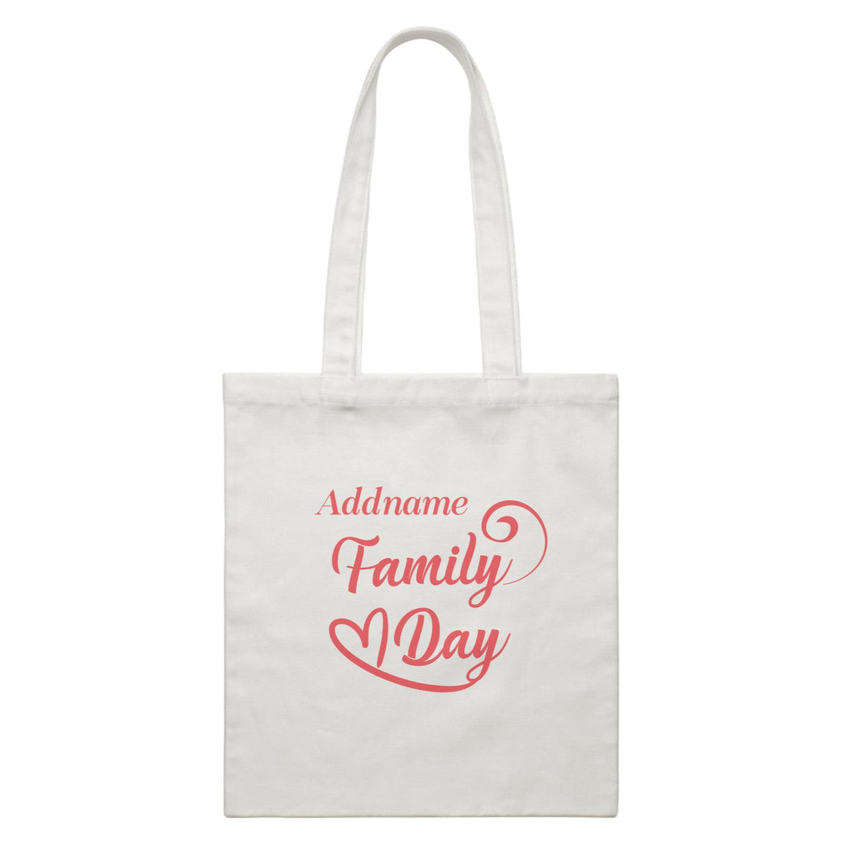 Family Day Love Curve Family Day Addname White Canvas Bag
