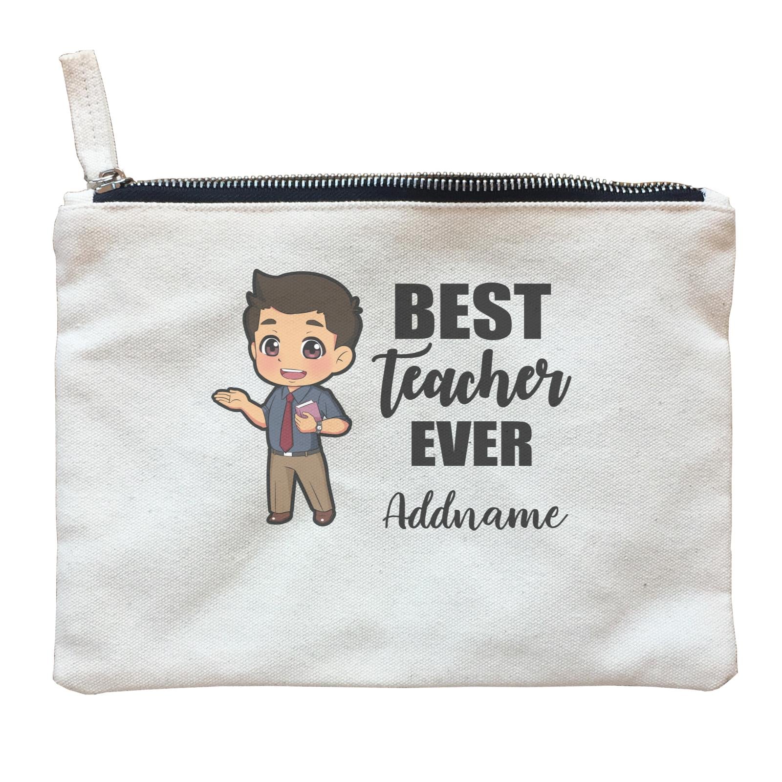 Chibi Teachers Malay Man Best Teacher Ever Addname Zipper Pouch