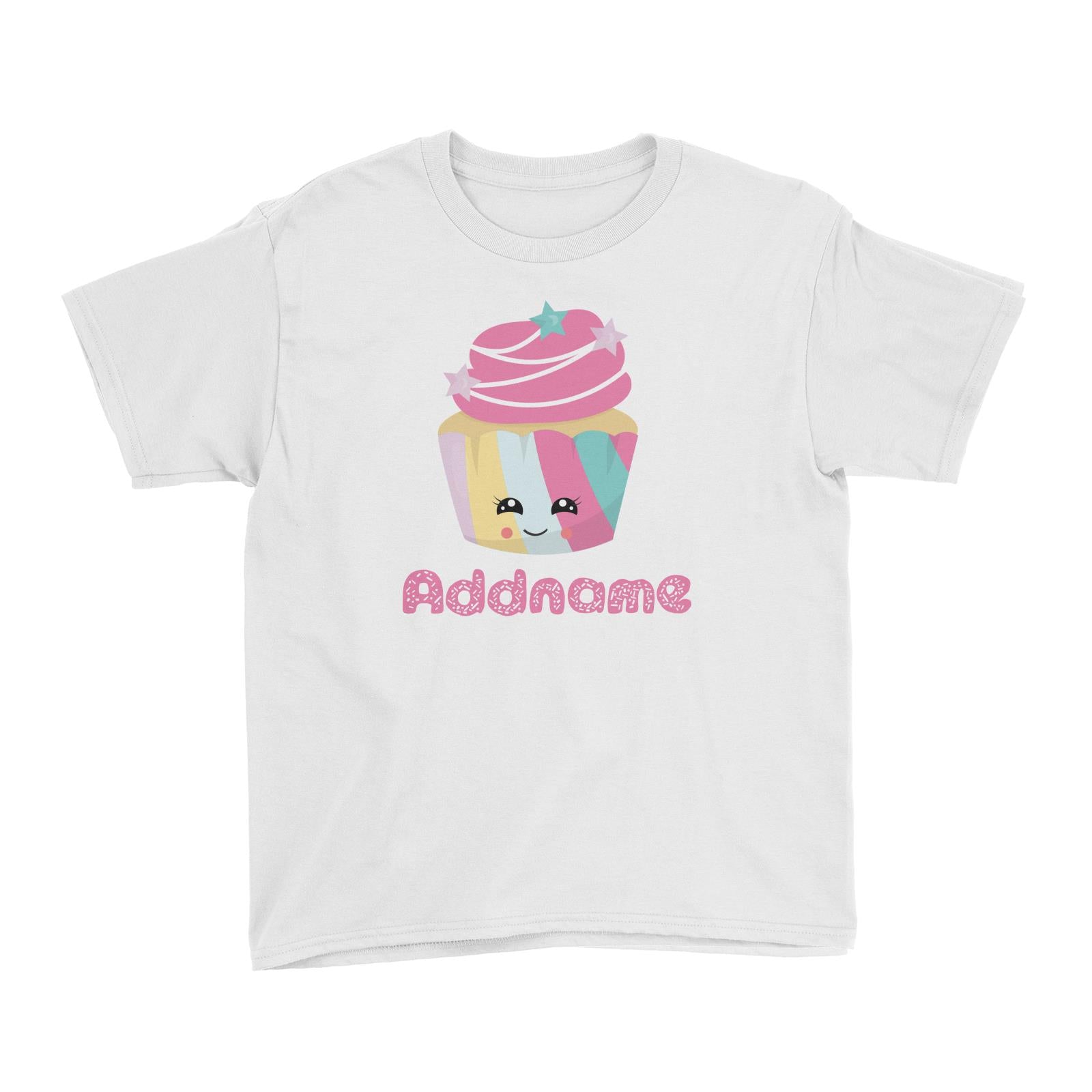 Magical Sweets Pastel Colours Cupcake Addname Kid's T-Shirt