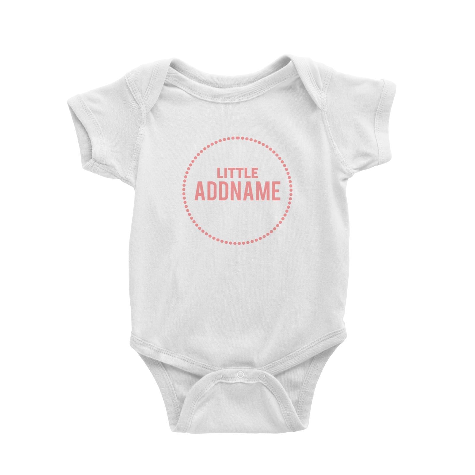 Little Addname in Pink Dotted Circle Baby Romper