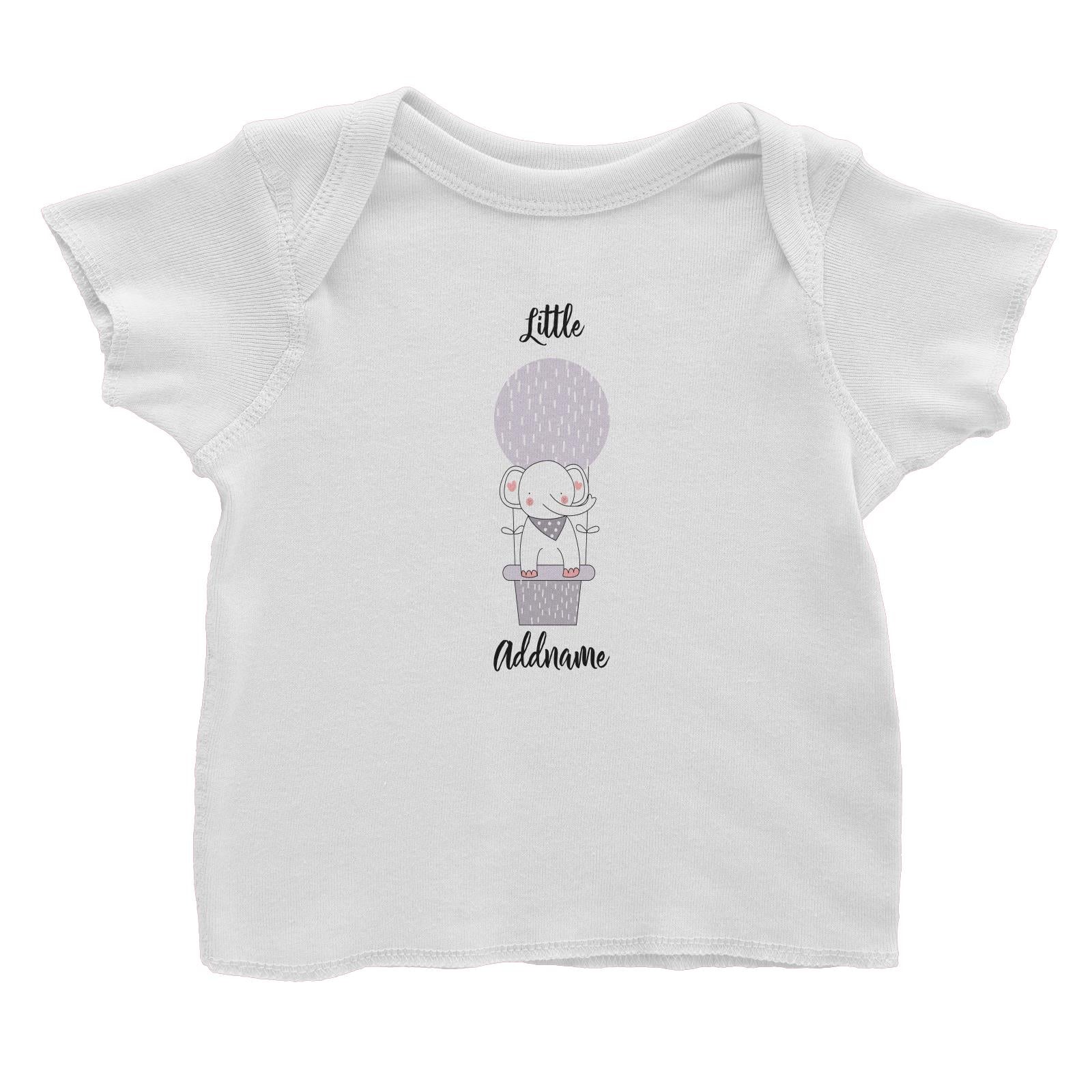 Cute Air Balloon with Elephant Addname Baby T-Shirt