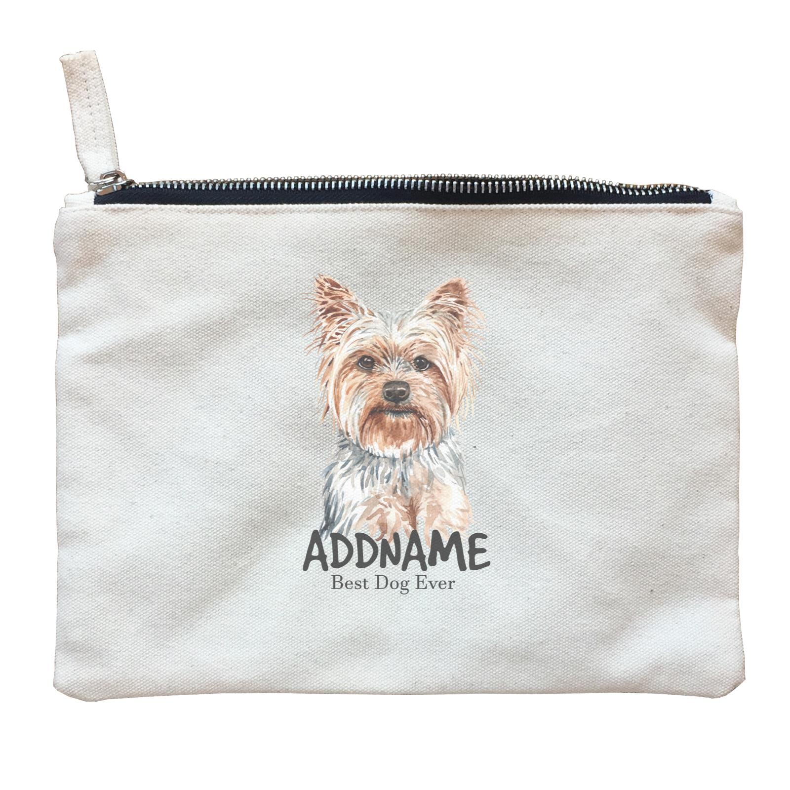 Watercolor Dog Yorkshire Terrier Best Dog Ever Addname Zipper Pouch
