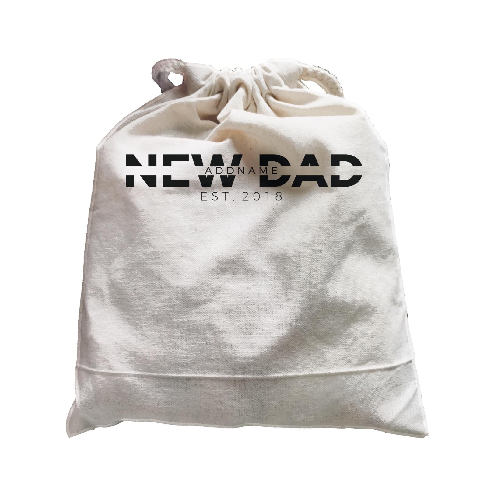 New Parent 2 New Dad Typography Addname With Date Satchel