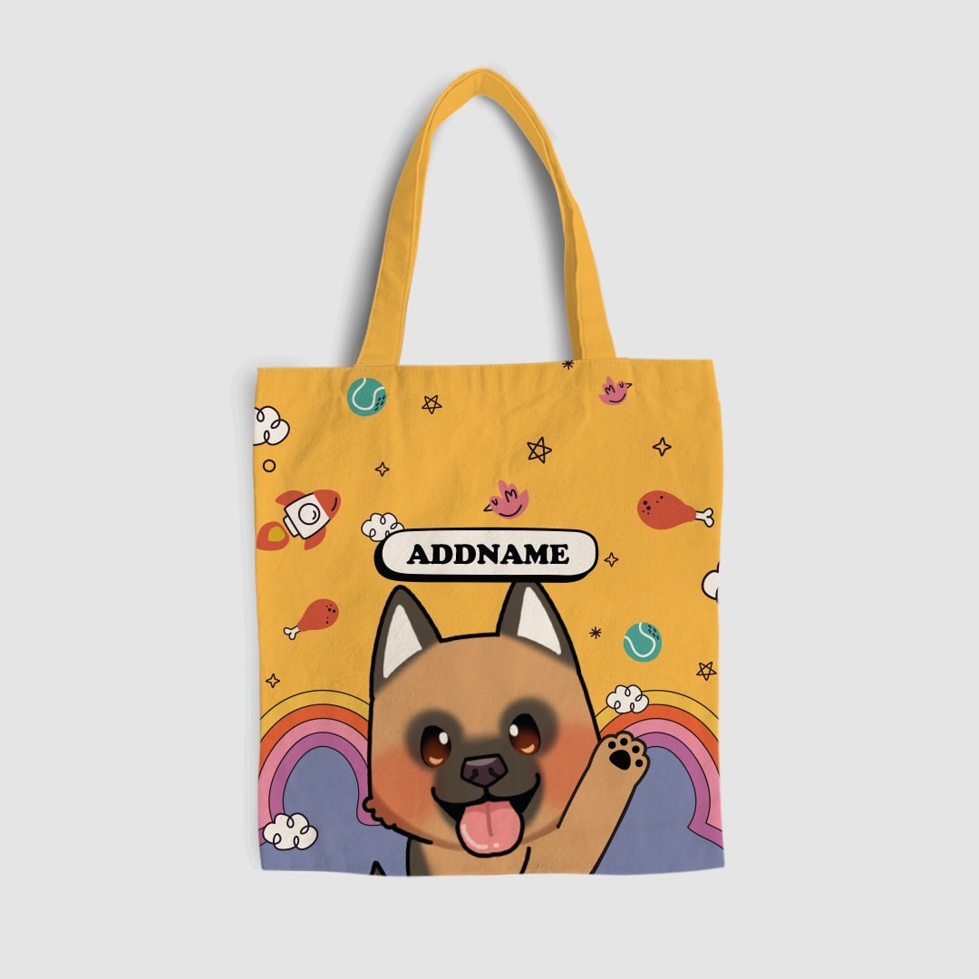 Paw Print Series Full Print Tote Bag - German Shepherd
