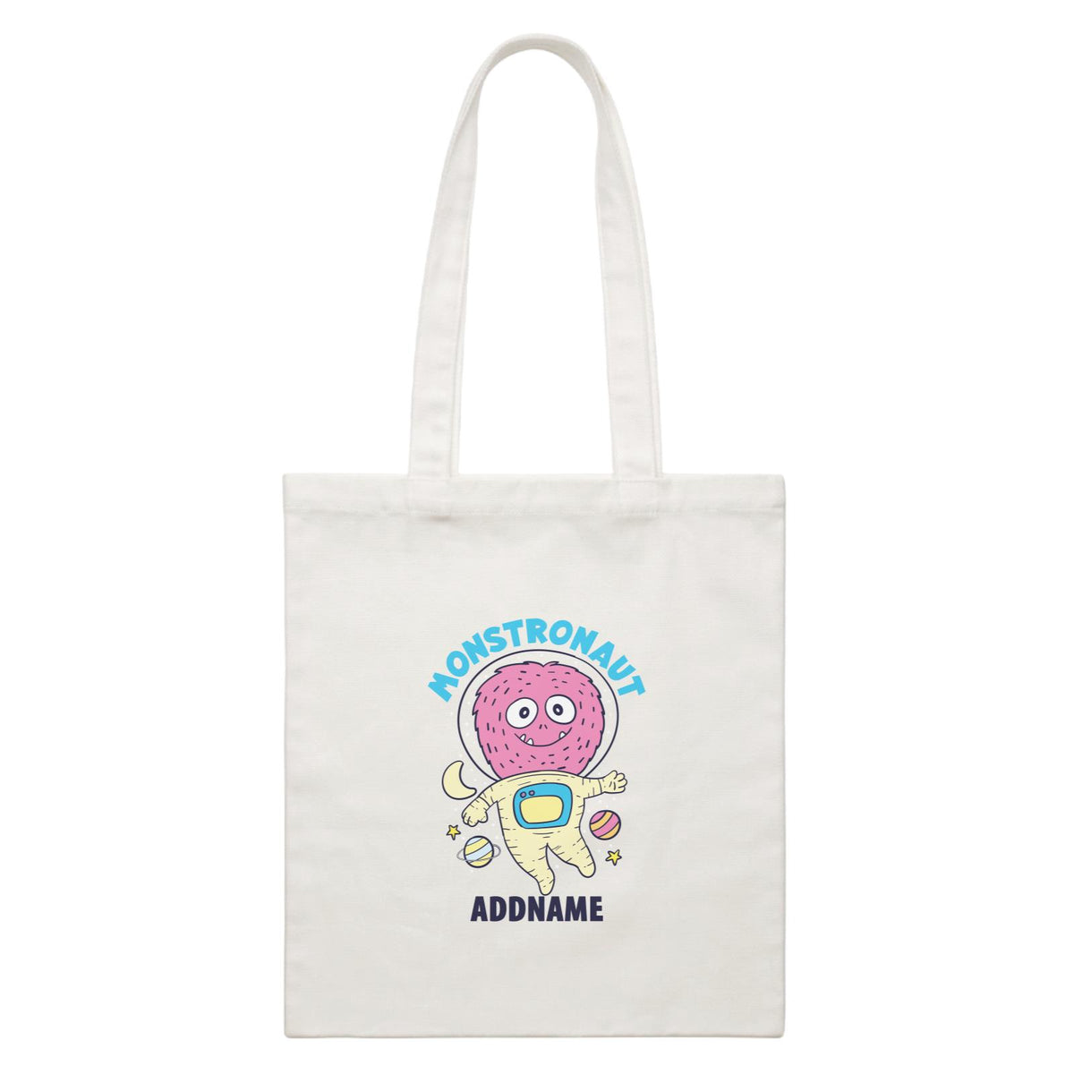 Cool Cute Monster Monstronaut Monster Addname White Canvas Bag