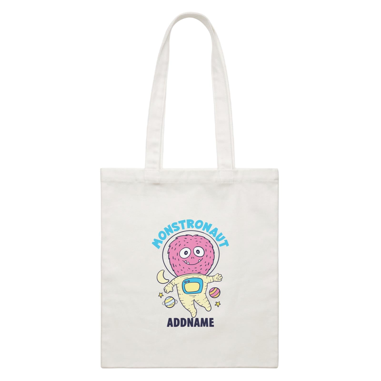 Cool Cute Monster Monstronaut Monster Addname White Canvas Bag