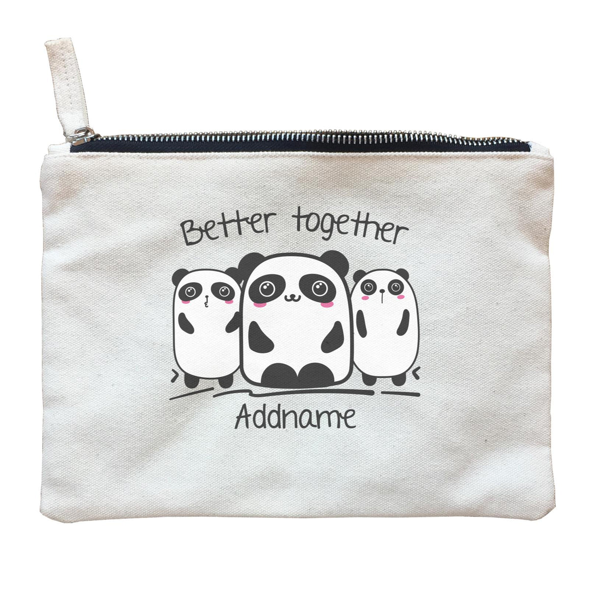 Cute Animals And Friends Series Panda Better Together Group Addname Zipper Pouch