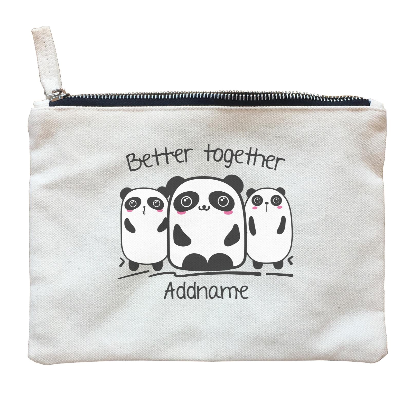 Cute Animals And Friends Series Panda Better Together Group Addname Zipper Pouch