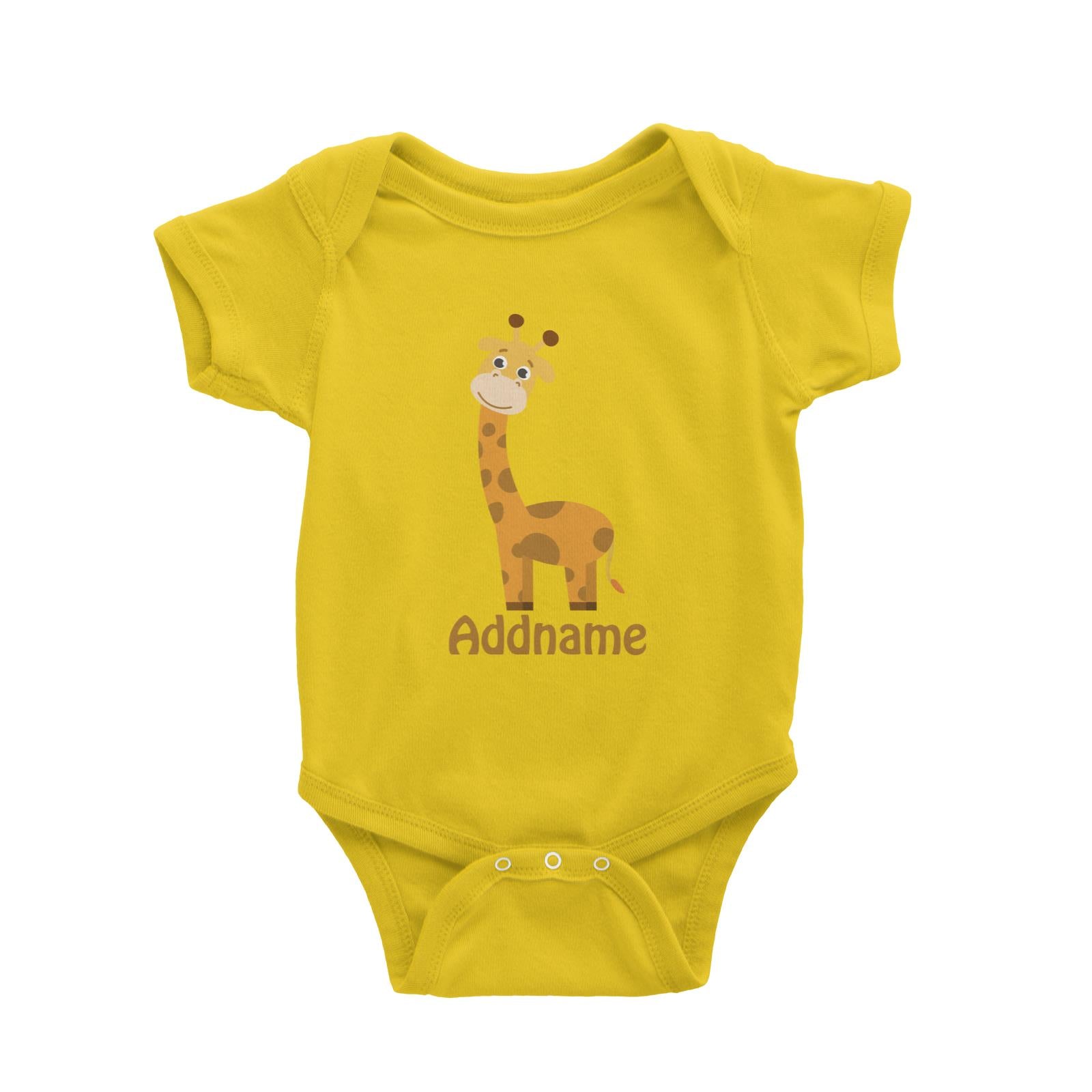 Animal Safari Jungle Giraffe Addname Baby Romper