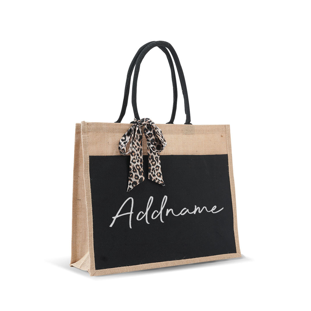 Black Pocket Jute Bag