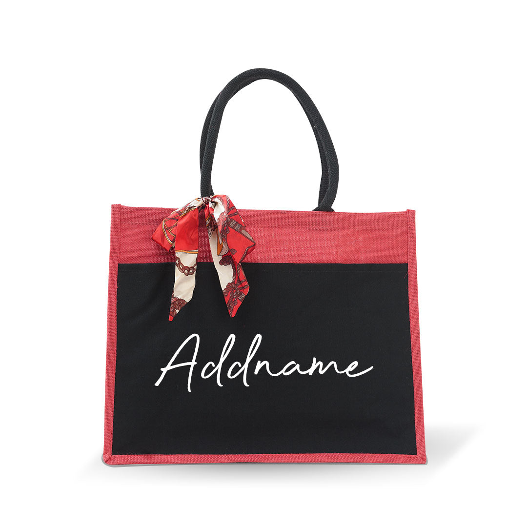 Black Pocket Jute Bag