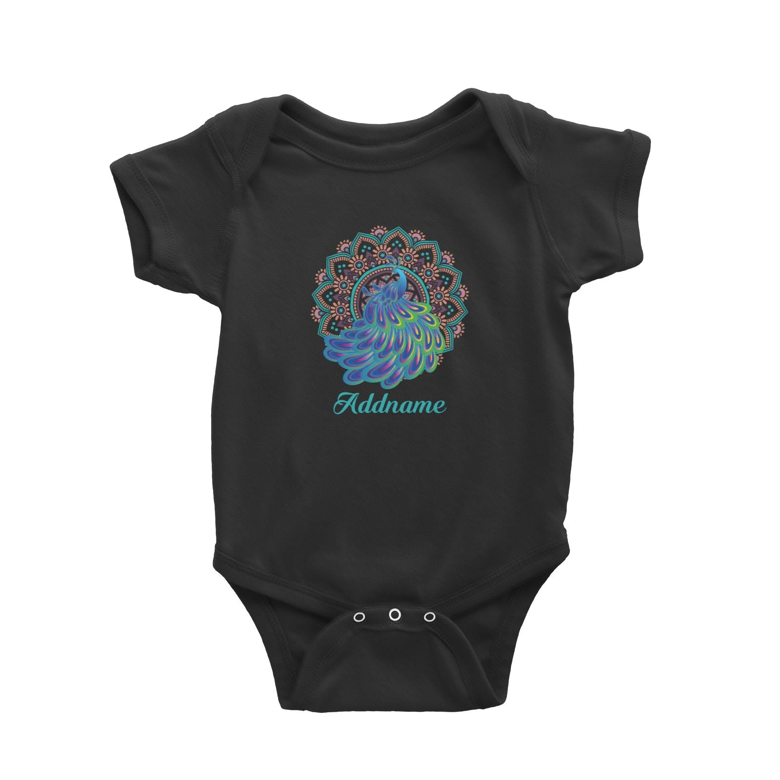 Deepavali Series Virtue Peacock with Turquoise Mandala Baby Romper