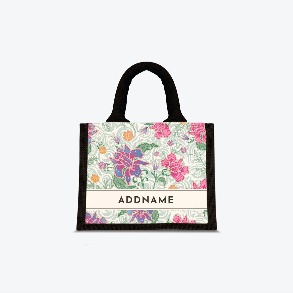 Modern Mahsuri series Half Lining Mini Jute Bag - Legend Green