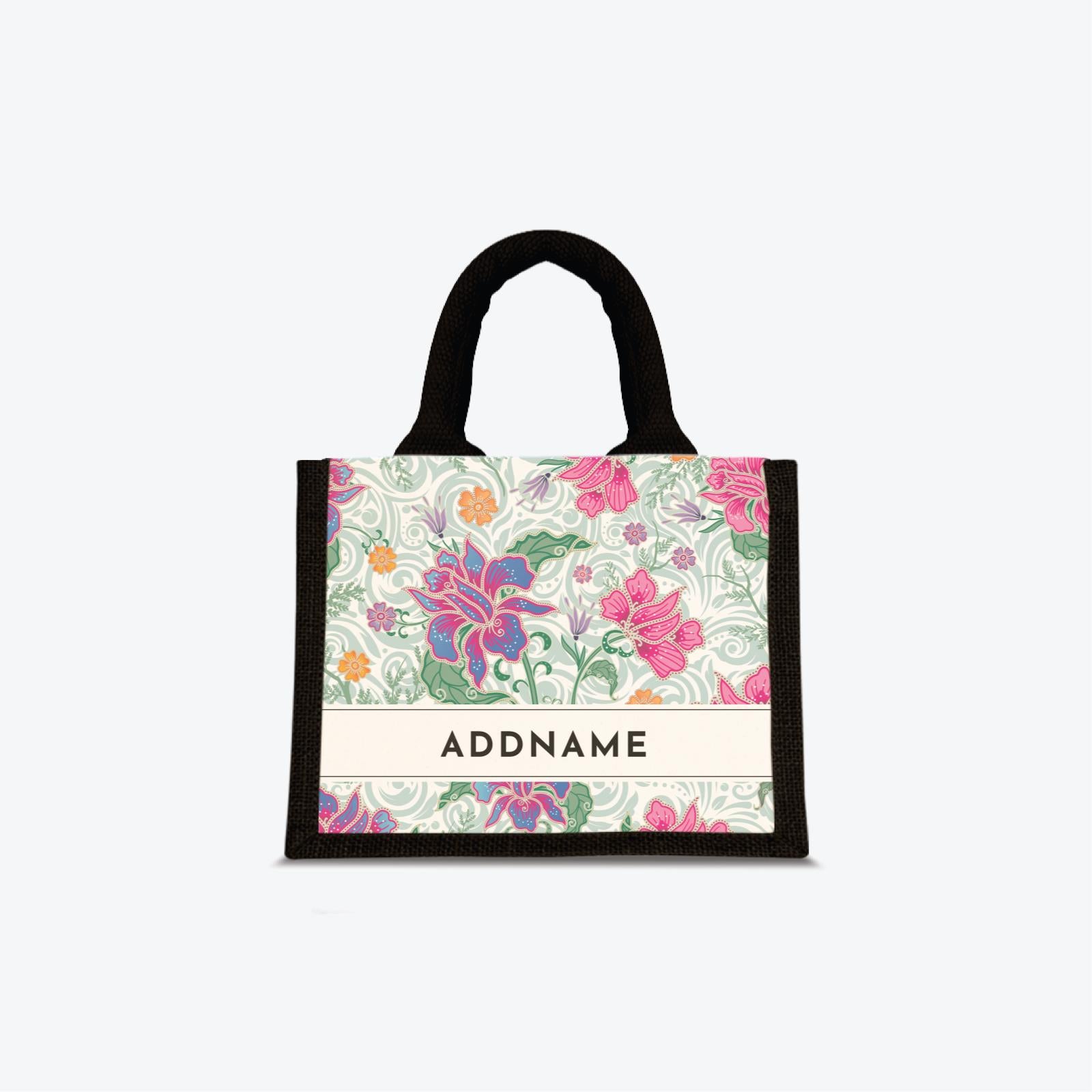 Modern Mahsuri series Half Lining Mini Jute Bag - Legend Green